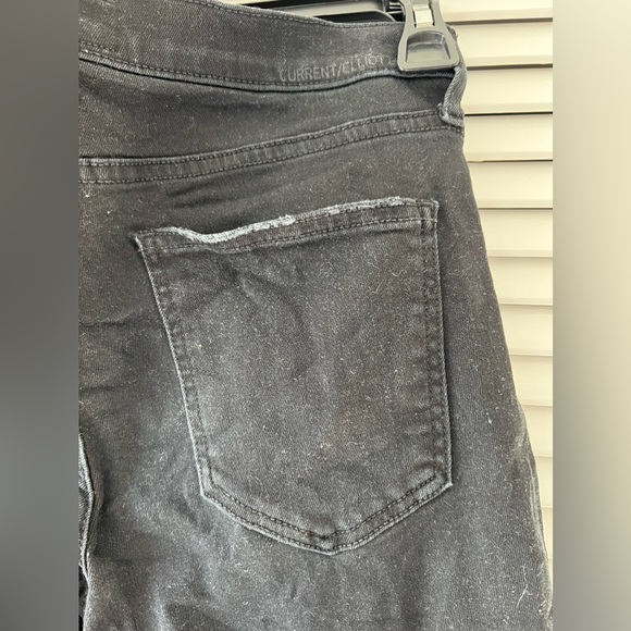 Current Elliot Mid Rise Skinny Jeans w/ Ripped Knees - Picture 3 of 5